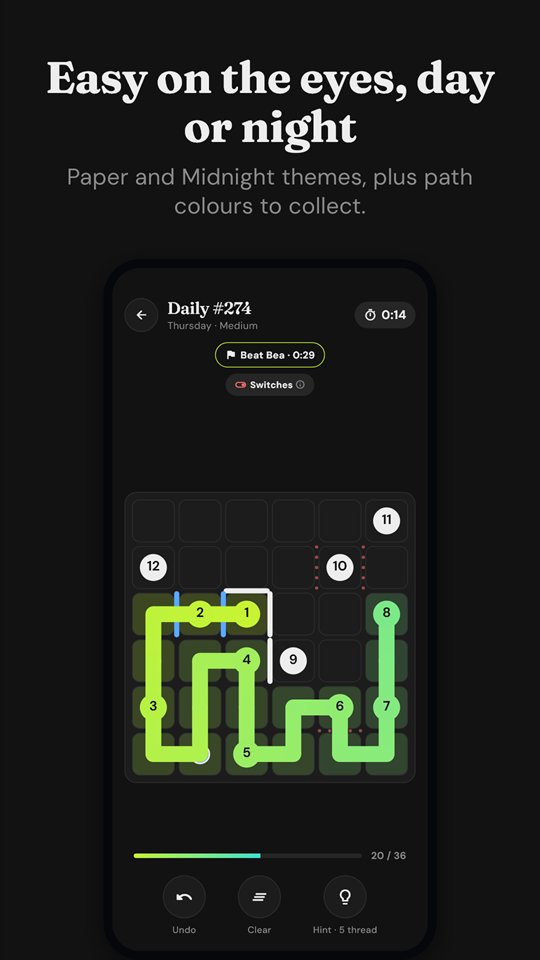 Easy on the eyes, day or night: the Midnight theme.